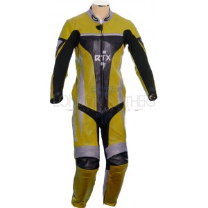 RTX Xtreme Yellow One Piece Motorbike Leather Suit